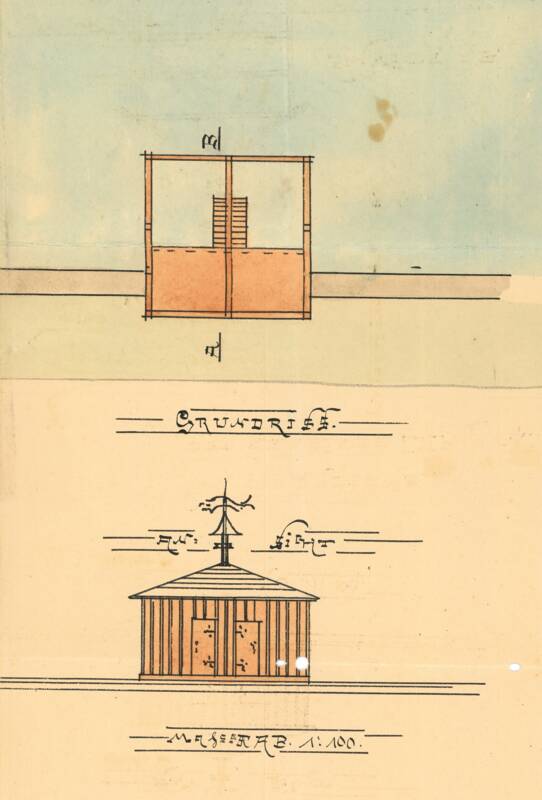 Badekabine. Grundriss