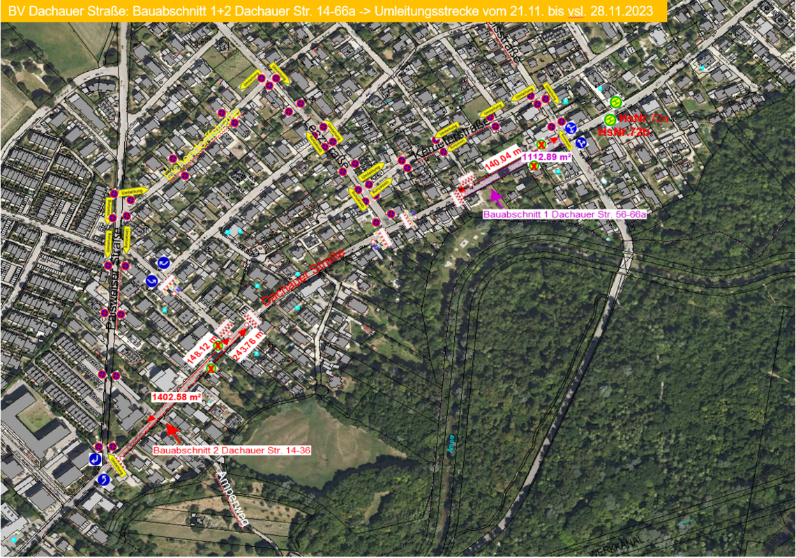 Umleitung Dachauer Straße Plan